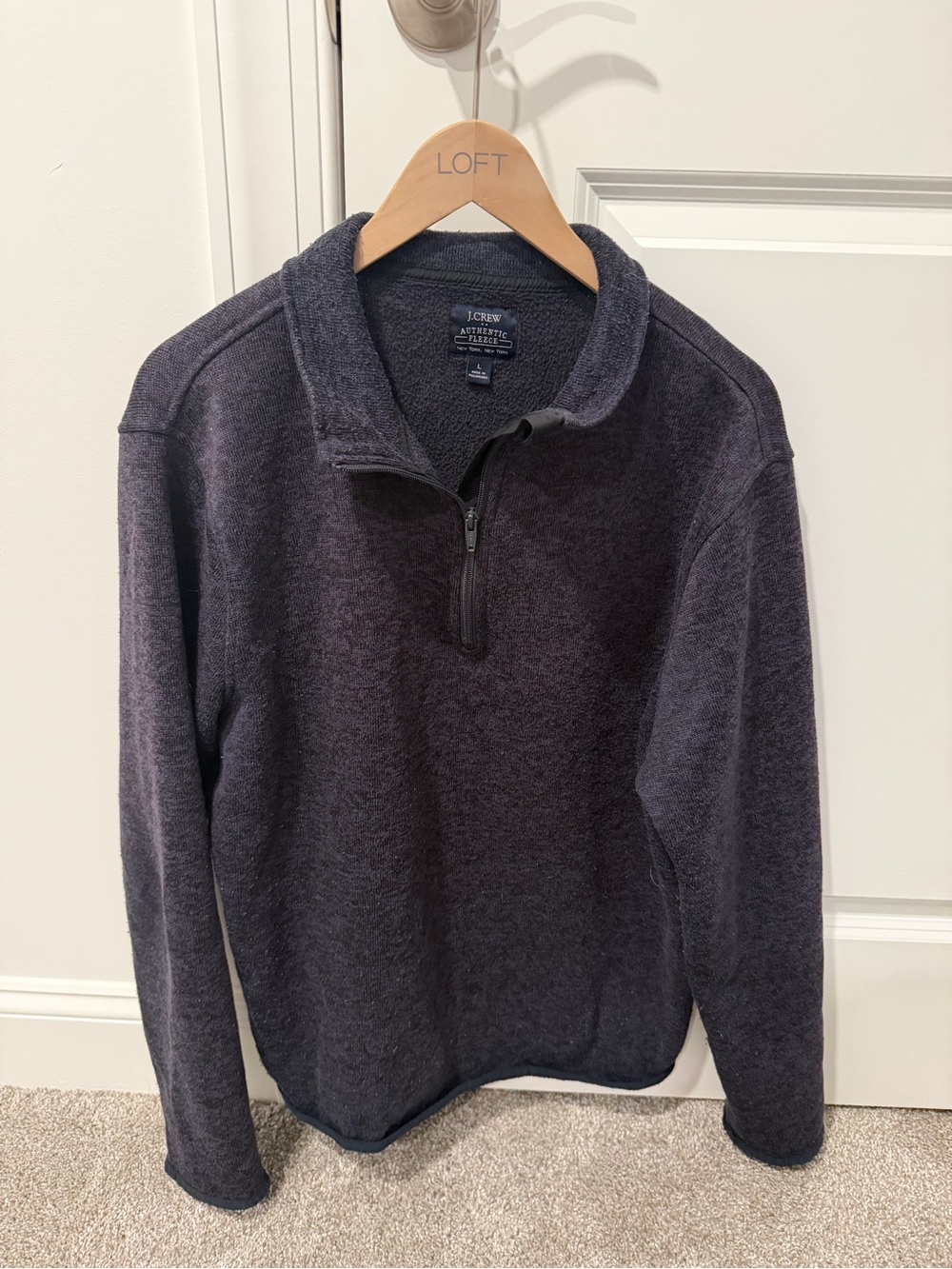 J. Crew Men’s Charcoal Gray Men’s Large Quarter-Zip Sweater